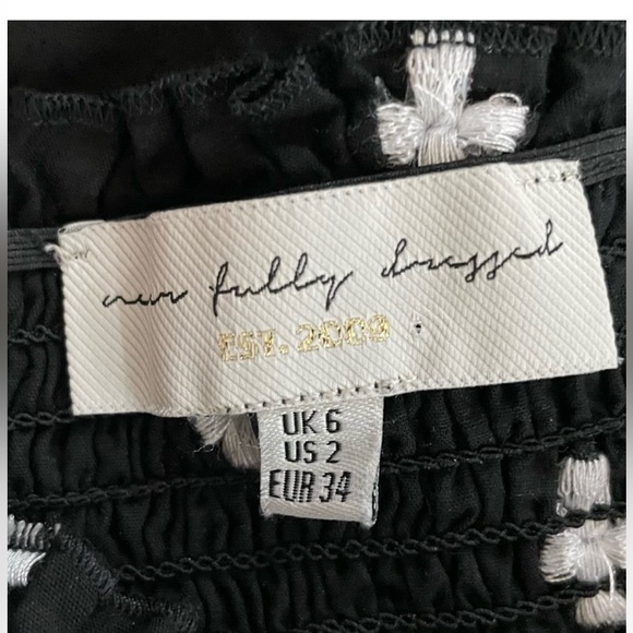 Never Fully Dressed ASOS Black White Embroidered Dress Size 2 - Picture 2 of 13